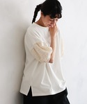 tシャツ タイルレースのプルオーバー レディースの詳細画像5