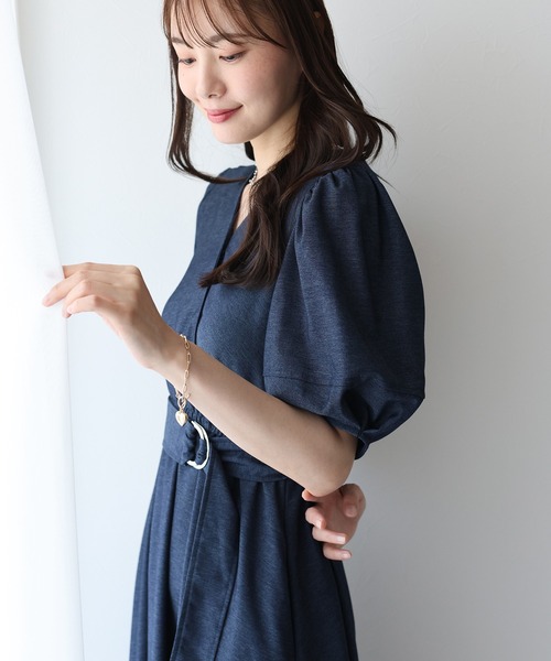 BLUEEAST（ブルーイースト） ワンピース 夏 半袖 デニムライク