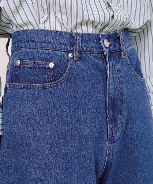 「MONO-MART」 加工デニムパンツ L ライトグレー メンズ