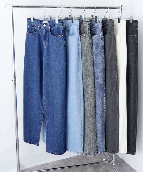 「MONO-MART」 加工デニムパンツ L ライトグレー メンズ