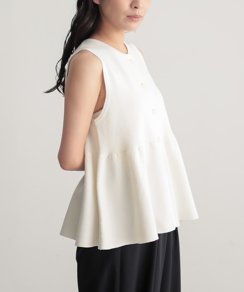for/c（フォーシー） ベスト ジレ ペプラムニットベスト