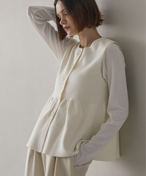 for/c（フォーシー） ベスト ジレ ペプラムニットベスト