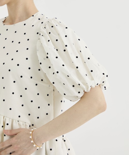 「TSURU by Mariko Oikawa」 半袖ブラウス FREE ホワイト レディース_画像3