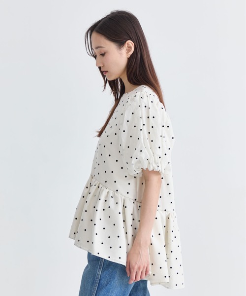 「TSURU by Mariko Oikawa」 半袖ブラウス FREE ホワイト レディース_画像9