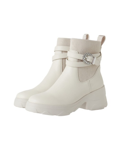 diana（プラスダイアナ） ブーツ 「軽量」クリスタルバックル ショート