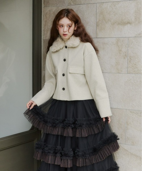 Olu.（オルドット） コート アウター フェイクウールショートアウター