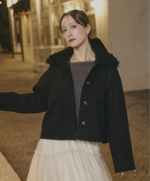 Olu.（オルドット） コート アウター フェイクウールショートアウター