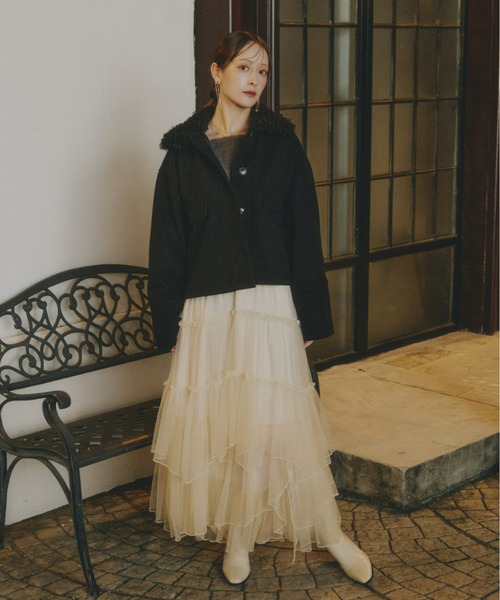 Olu.（オルドット） コート アウター フェイクウールショートアウター