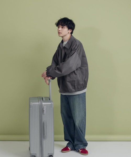 「MUHET」 ジップアップブルゾン X-LARGE チャコールグレー レディース_画像8