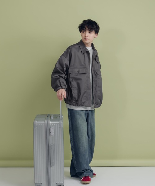 「MUHET」 ジップアップブルゾン X-LARGE チャコールグレー レディース_画像9