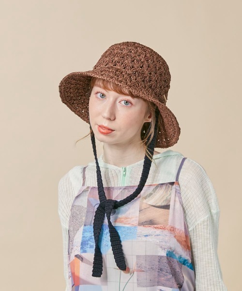 「kaorinomori」 ストローハット M/57.5cm ベージュ レディース_画像2