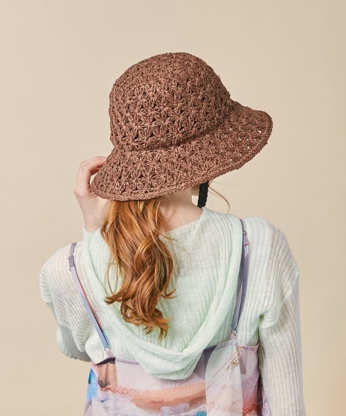 「kaorinomori」 ストローハット M/57.5cm ベージュ レディース_画像5