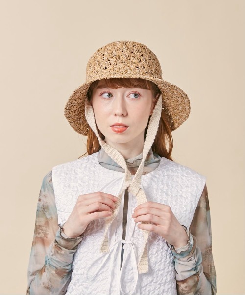 「kaorinomori」 ストローハット M/57.5cm ベージュ レディース_画像9