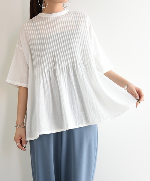 「and it_」 半袖ブラウス M-L アイボリー レディース_画像4