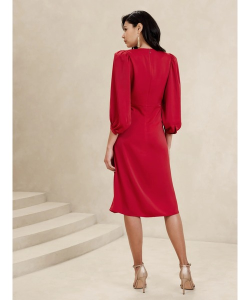 ご購入者様決定 [BANANA REPUBLIC]ワンピース 赤ノースリーブシンプル