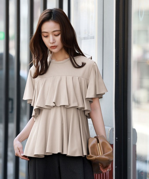 「ELFRANK」 半袖カットソー FREE ベージュ レディース_画像3