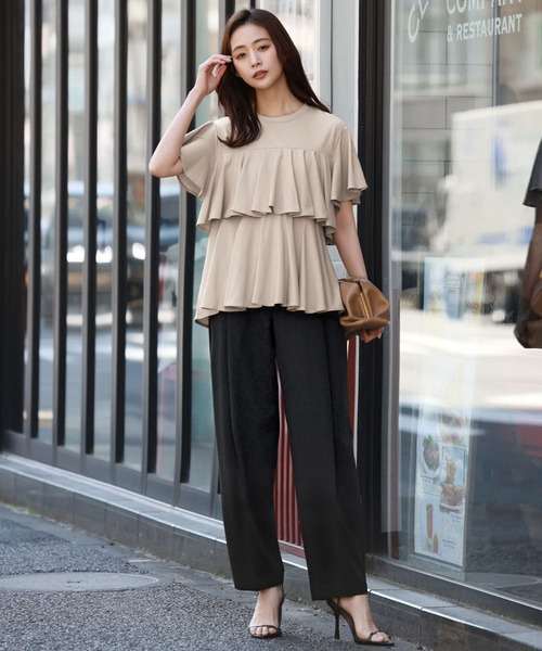 「ELFRANK」 半袖カットソー FREE ベージュ レディース_画像4