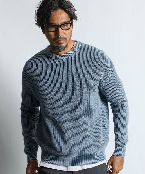 The Duffer of ST. eインディゴ染コットンニットセーター The DUFFER of ST.GEORGE（ザダファーオブセントジョージ） セーター