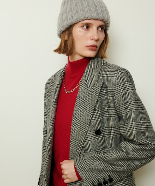 アルアバイル☆allureville☆グレンチェックテーラードコート allureville アルアバイル グレンチェック ジャコットコート アウター