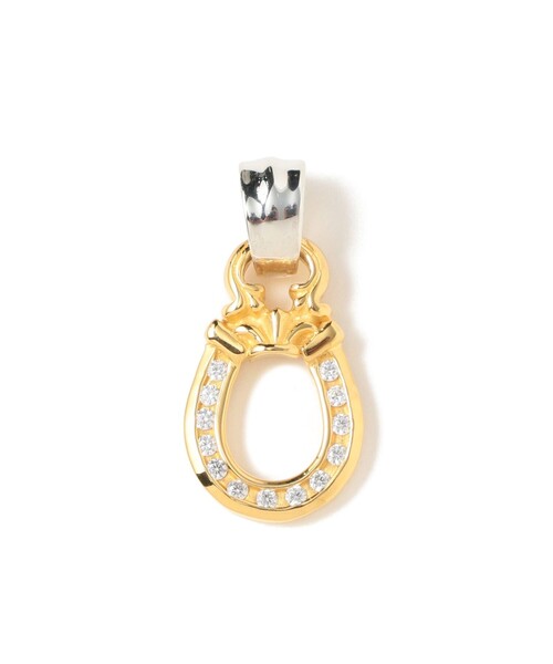 チャーム 「EXCLUSIVE」PN1019-GP - Horseshoe with C.Z. 18k Yellow Gold Platedの画像