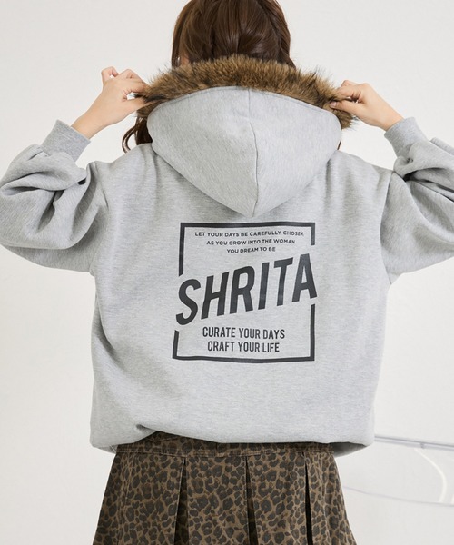 shrita（シュリータ） パーカー ファーフードジップパーカー キッズ