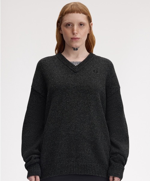 FRED PERRY（フレッドペリー） ニット セーター Metallic Knit V-Neck