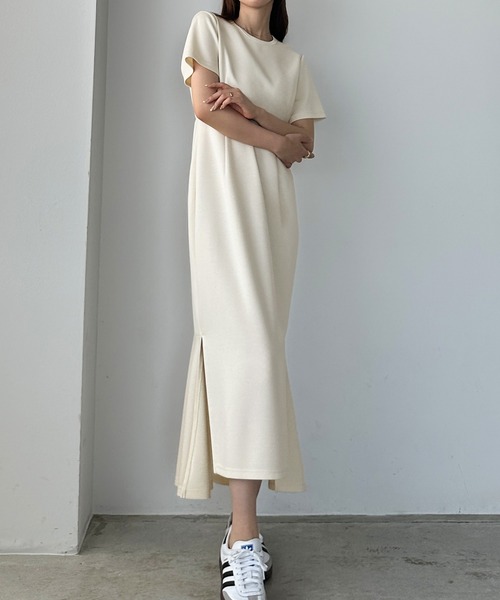 「Louere」 半袖ワンピース X-LARGE ベージュ レディース_画像8