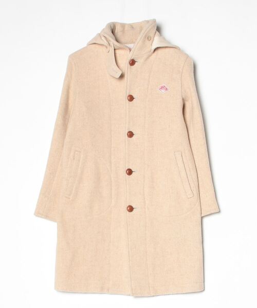 DANTON フード付きロングコート ベージュ Danton（ダントン） 刺繍コート 34 ベージュ レディース : ZOZOTOWN