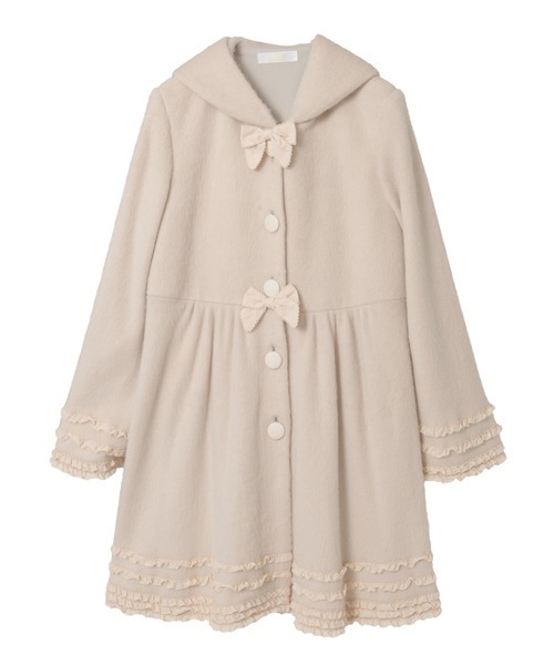 ピンクハウスフード付きアイボリーカーディガン PINK HOUSE（ピンクハウス） カーディガン ネームワッペンいっぱい