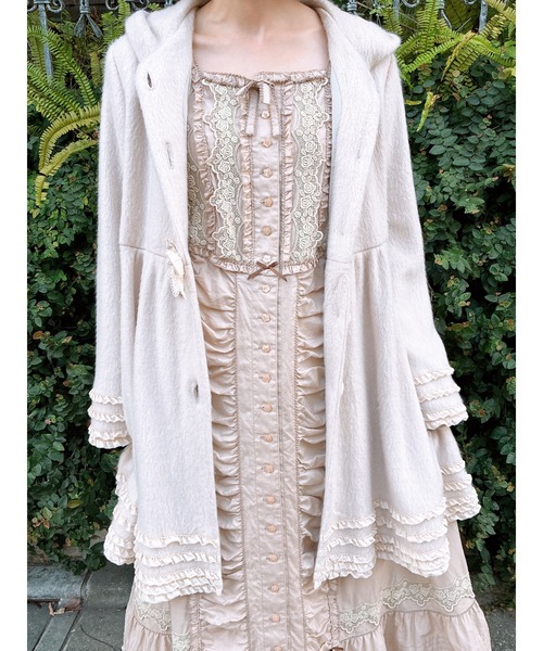 PINK HOUSE（ピンクハウス） カーディガン スムースシャギーフード付き