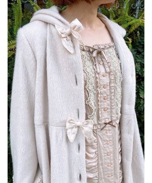 ピンクハウス　フリルデザイン カーディガン　長袖ニットパーカー ピンクハウス フリルデザイン カーディガン 長袖ニットパーカー - メルカリ