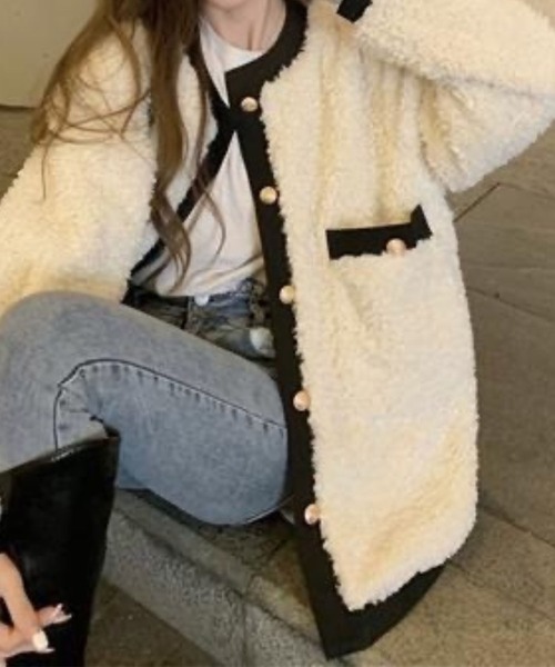 SPIGA（スピーガ） ジャケット ノーカラージャケット 金釦バイカラー