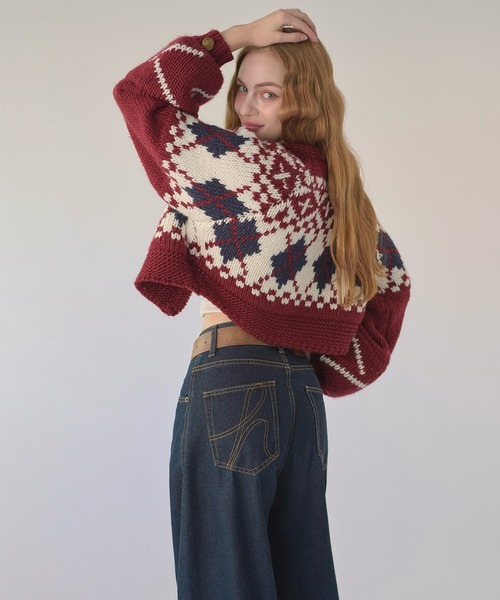 hazyl カーディガン Nordic knit cardigan / ノルディックニット