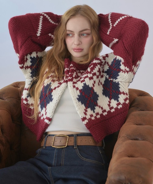 hazyl カーディガン Nordic knit cardigan / ノルディックニット