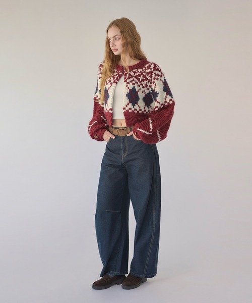 hazyl カーディガン Nordic knit cardigan / ノルディックニット