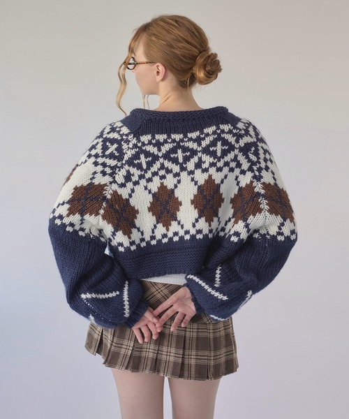 hazyl カーディガン Nordic knit cardigan / ノルディックニット