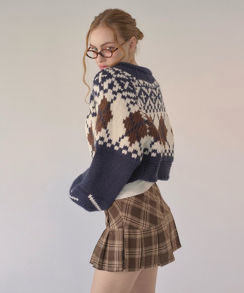 hazyl カーディガン Nordic knit cardigan / ノルディックニット