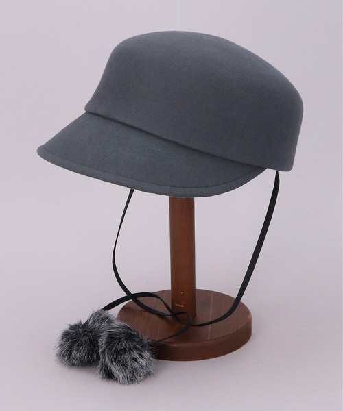 カシラ CA4LA HUMBERT グレー リボン ウールハット　キャスケット CA4LA（カシラ） 帽子 キャスケット HUMBERT.CORD レディース