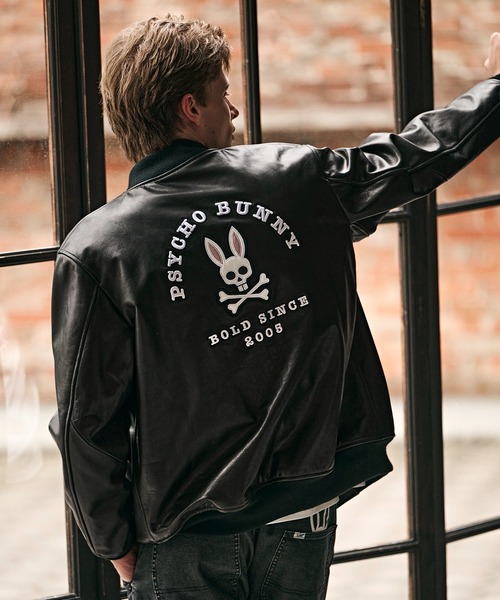 羊革レザー ジャケット Lサイズ【Psycho Bunny サイコバニー 】 Psycho Bunny（サイコバニー） コート ジャケット 「20th Anniversary