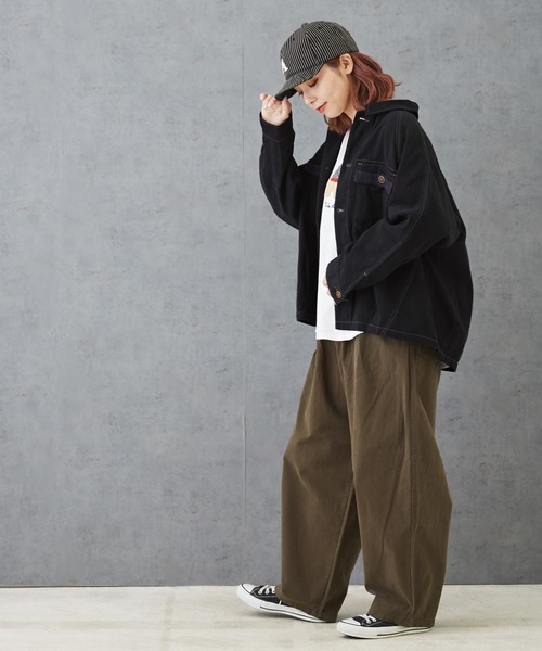 「CUBE SUGAR」 イージーパンツ M ブラウン レディース_画像9