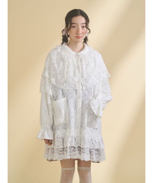 merry jenny レースジャケット メリージェニー メリージェニー merry jenny レースジャケット （オフホワイト） -靴