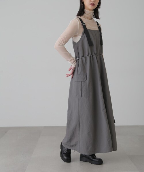 「FREE'S MART」 サロペットスカート MEDIUM カーキ レディース_画像3