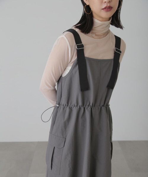 「FREE'S MART」 サロペットスカート MEDIUM カーキ レディース_画像7