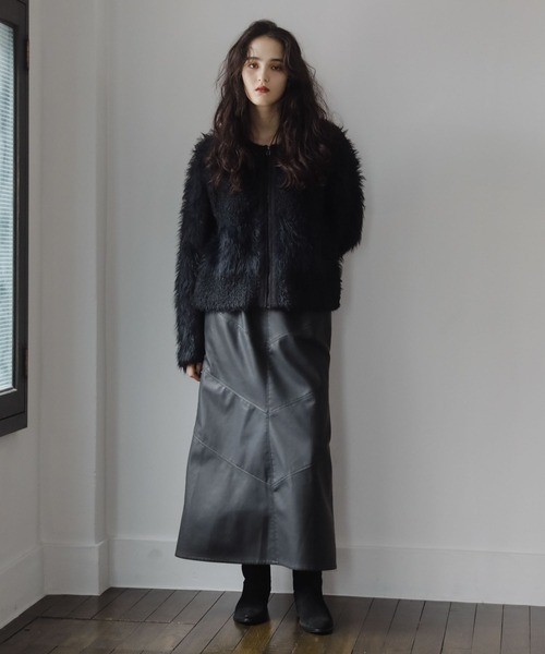 「ESCAR」 ブルゾン FREE ブラウン レディース_画像6