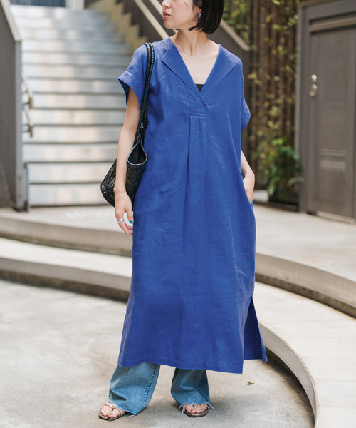 「Spick & Span」 半袖ワンピース 38 ブルー レディース