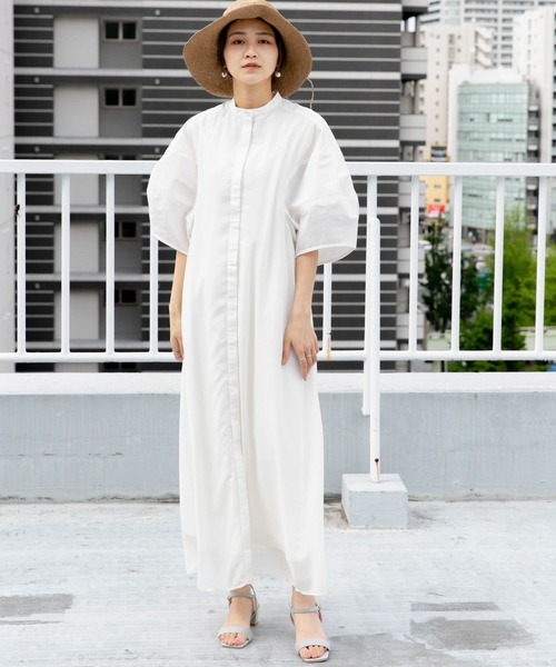 「KBF」 半袖ワンピース ONE ネイビー レディース_画像2