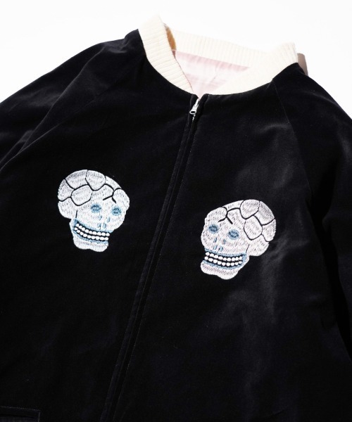 スカジャン THRIFTY LOOK スリフティルック / SNAKE＆SKULL SOUVENIR JCKET メンズ レディースの画像