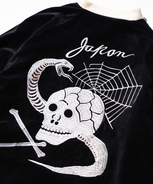 スカジャン THRIFTY LOOK スリフティルック / SNAKE＆SKULL SOUVENIR JCKET メンズ レディースの画像
