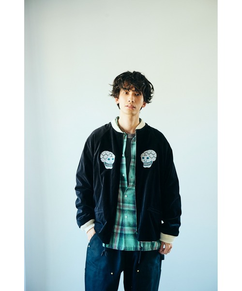 スカジャン THRIFTY LOOK スリフティルック / SNAKE＆SKULL SOUVENIR JCKET メンズ レディースの画像