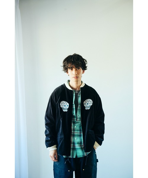 スカジャン THRIFTY LOOK スリフティルック / SNAKE＆SKULL SOUVENIR JCKET メンズ レディースの画像